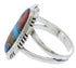 Genuine Silver Multicolor Inlay Ring Size 7-1/2 TX38108